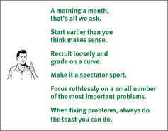 Six maxims for testing
